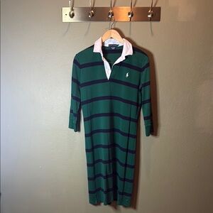 Ralph Lauren Green Polo Dress with 3/4 Raglan Sleeves